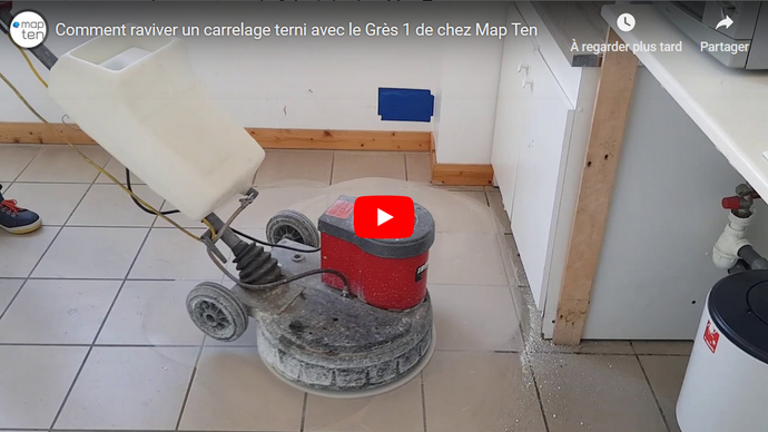 Vidéo : Comment raviver un carrelage (grès cérame) terni avec le Grès 1 de la gamme Map Ten ?